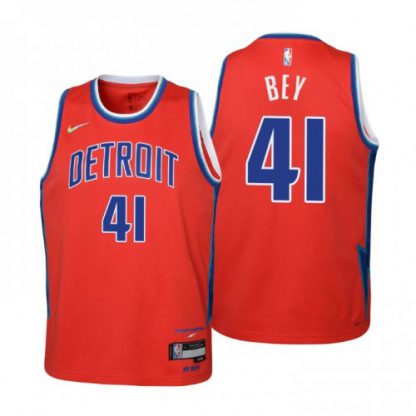 Detroit Detroit Pistons #41 Saddiq Bey Youth Nike Red 2021/22 Swingman Jersey - City Edition