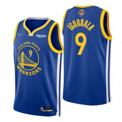 Nike Golden State Warriors #9 Andre Iguodala Royal Youth 2022 NBA Finals Icon Edition 75th Anniversary Diamond Swingman Jersey