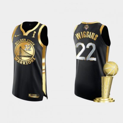 Golden State Golden State Warriors #22 Andrew Wiggins Men's Nike Golden Black 2021-22 NBA Finals Champions Authentic Jersey