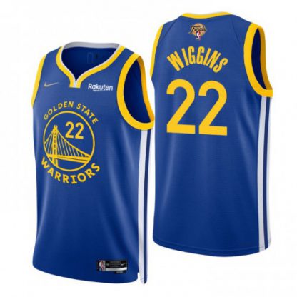 Nike Golden State Warriors #22 Andrew Wiggins Royal Women's 2022 NBA Finals Icon Edition 75th Anniversary Diamond Swingman Jersey