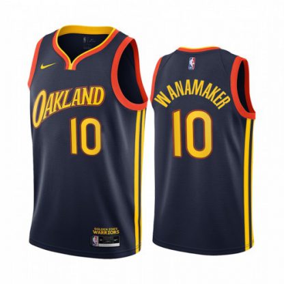 Nike Golden State Warriors #10 Brad Wanamaker Navy Women's NBA Swingman 2020-21 City Edition Jersey