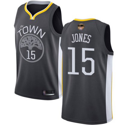 Nike Golden State Warriors #15 Damian Jones Black 2019 Finals Bound NBA Swingman Statement Edition Jersey