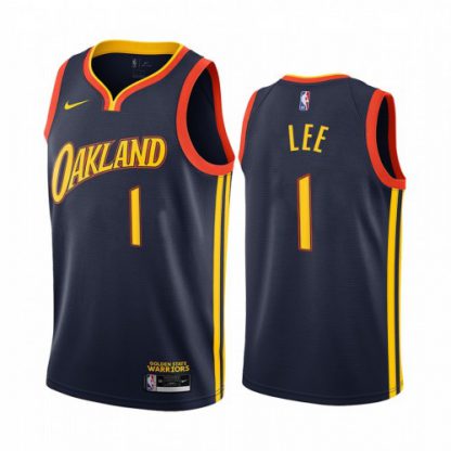 Nike Golden State Warriors #1 Damion Lee Navy Youth NBA Swingman 2020-21 City Edition Jersey