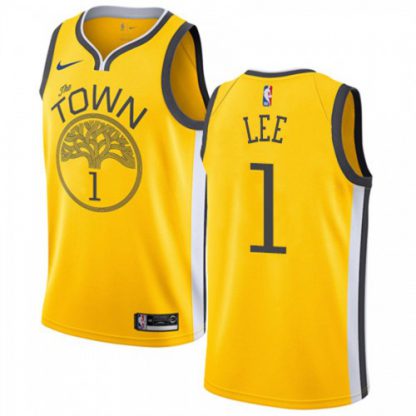 Nike Golden State Warriors #1 Damion Lee Gold Youth NBA Swingman Earned Edition Jersey