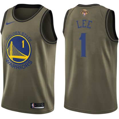 Nike Golden State Warriors #1 Damion Lee Green Salute to Service 2022 NBA Finals Swingman Jersey