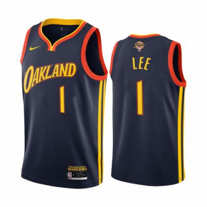 Nike Golden State Warriors #1 Damion Lee Navy Swingman Women's 2022 NBA Finals City Edition Jersey