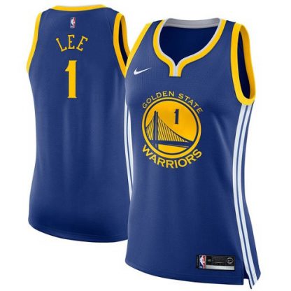 Nike Golden State Warriors #1 Damion Lee Blue The Finals Patch Women's NBA Swingman Icon Edition Jersey