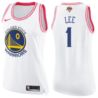 Nike Golden State Warriors #1 Damion Lee White/Pink Women's 2022 NBA Finals Swingman Fashion Jersey