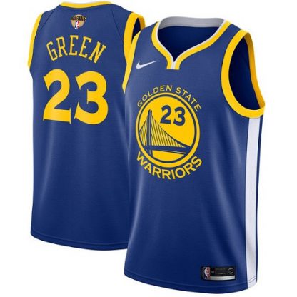 Nike Golden State Warriors #23 Draymond Green Blue The Finals Patch NBA Swingman Icon Edition Jersey