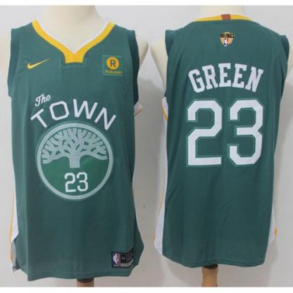 Nike Golden State Warriors #23 Draymond Green Green The Finals Patch NBA Authentic Jersey
