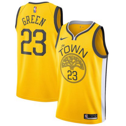 Nike Golden State Warriors #23 Draymond Green Gold NBA Swingman Earned Edition Jersey