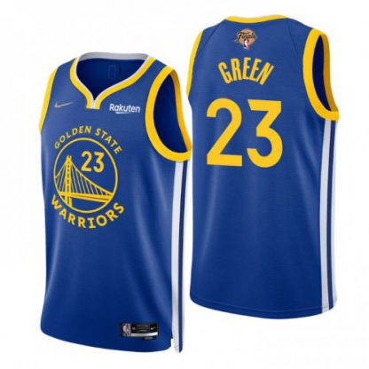 Nike Golden State Warriors #23 Draymond Green Royal Men's 2022 NBA Finals Icon Edition 75th Anniversary Diamond Swingman Jersey