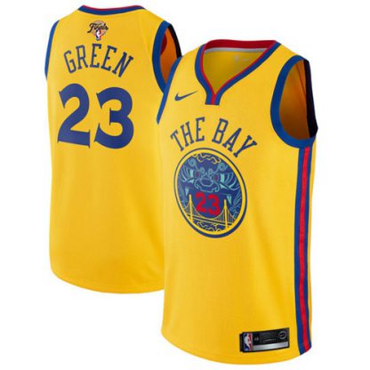 Nike Golden State Warriors #23 Draymond Green Gold 2022 NBA Finals Swingman City Edition Jersey