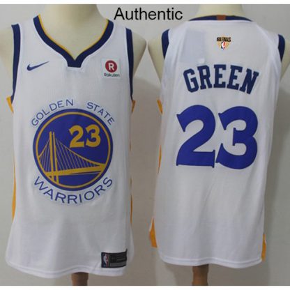 Nike Golden State Warriors #23 Draymond Green White The Finals Patch NBA Authentic Association Edition Jersey