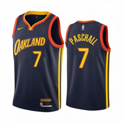 Nike Golden State Warriors #7 Eric Paschall Navy Youth NBA Swingman 2020-21 City Edition Jersey