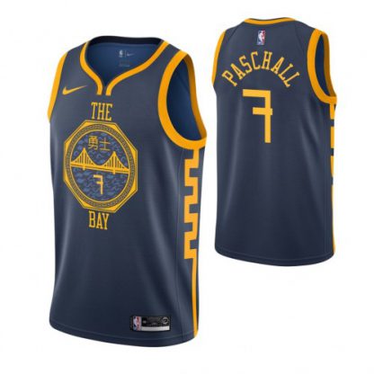 Nike Golden State Warriors #7 Eric Paschall City Edition Navy Jersey