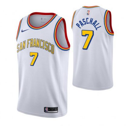 Nike Golden State Warriors #7 Eric Paschall White Hardwood Classic Edition NBA Jersey