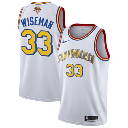 Nike Golden State Warriors #33 James Wiseman White 2022 NBA Finals Swingman Hardwood San Francisco Classic Edition Jersey