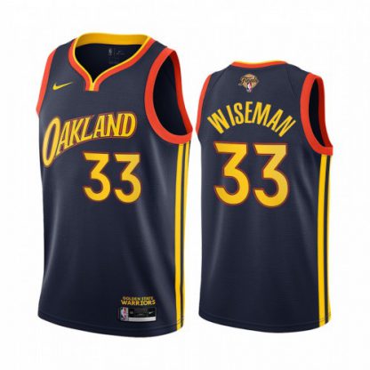 Nike Golden State Warriors #33 James Wiseman Navy Swingman 2022 NBA Finals City Edition Jersey