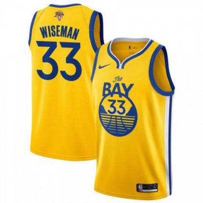 Nike Golden State Warriors #33 James Wiseman Women's 2022 NBA Finals Women's Yellow The Bay City Edition Jersey