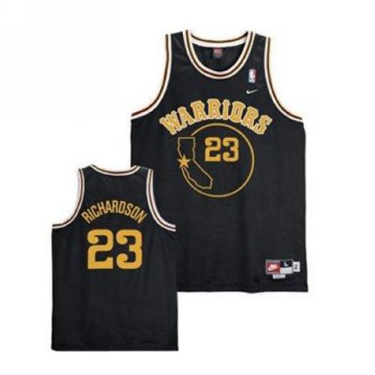 Golden State Warriors #23 Jason Richardson Black Throwback Stitched NBA Jersey