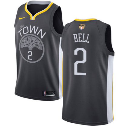 Nike Golden State Warriors #2 Jordan Bell Black The Finals Patch NBA Swingman Statement Edition Jersey