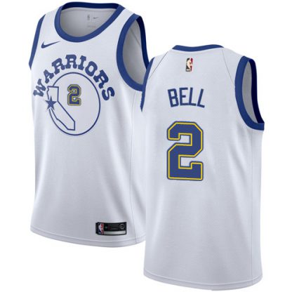 Nike Golden State Warriors #2 Jordan Bell White Throwback NBA Swingman Hardwood Classics Jersey