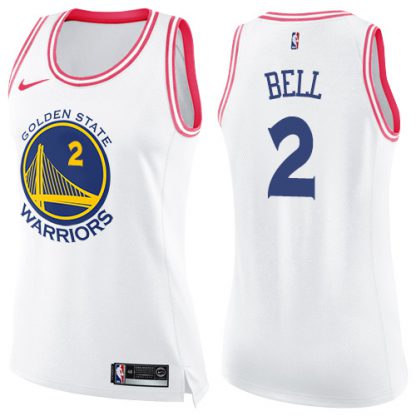 Nike Golden State Warriors #2 Jordan Bell White/Pink Women's NBA Swingman Fashion Jersey