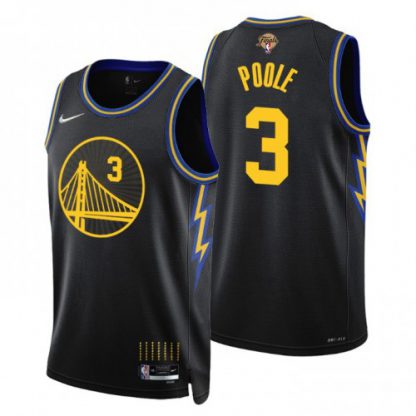 Golden State Golden State Warriors #3 Jordan Poole Men's Nike Black Swingman 2022 NBA Finals City Edition Jersey