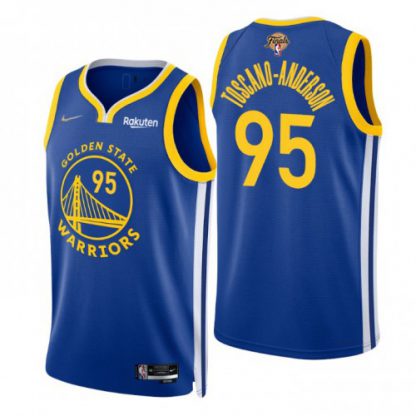 Nike Golden State Warriors #95 Juan Toscano-Anderson Royal Men's 2022 NBA Finals Icon Edition 75th Anniversary Diamond Swingman Jersey