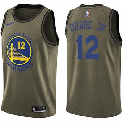 Nike Golden State Warriors #12 Kelly Oubre Jr Green Salute to Service Youth NBA Swingman Jersey