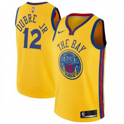 Nike Golden State Warriors #12 Kelly Oubre Jr Gold NBA Swingman City Edition Jersey