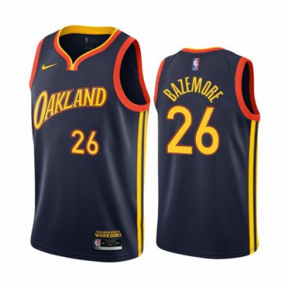 Nike Golden State Warriors #26 Kent Bazemore Navy NBA Swingman 2020-21 City Edition Jersey