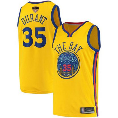 Nike Golden State Warriors #35 Kevin Durant Gold 2019 Finals Bound Youth NBA Swingman City Edition Jersey