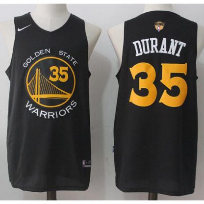 Nike Golden State Warriors #35 Kevin Durant Black Fashion The Finals Patch NBA Swingman Jersey