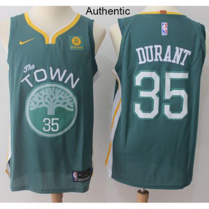 Nike Golden State Warriors #35 Kevin Durant Green NBA Authentic Jersey