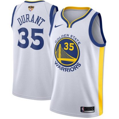 Nike Golden State Warriors #35 Kevin Durant White The Finals Patch NBA Swingman Association Edition Jersey