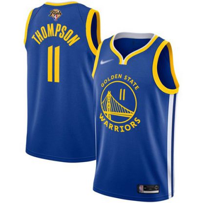 Nike Golden State Warriors #11 Klay Thompson Blue Swingman Icon Edition Youth 2022 NBA Finals Jersey