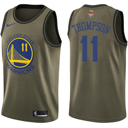 Nike Golden State Warriors #11 Klay Thompson Green Youth 2022 NBA Finals Swingman Salute to Service Jersey