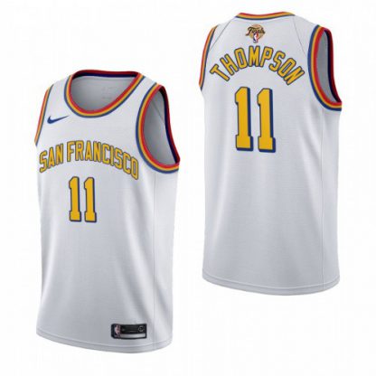 Nike Golden State Warriors #11 Klay Thompson Youth 2022 NBA Finals San Francisco Classic Edition Jersey