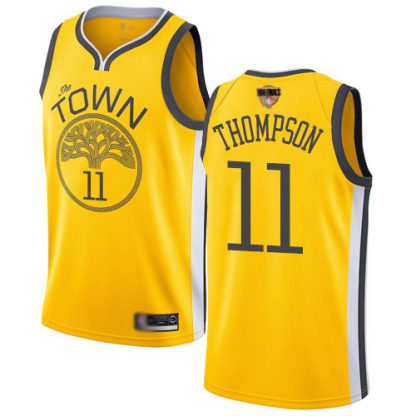 Nike Golden State Warriors #11 Klay Thompson Gold 2019 Finals Bound NBA Swingman Earned Edition Jersey