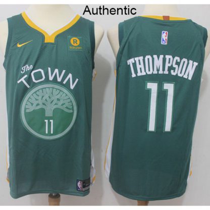 Nike Golden State Warriors #11 Klay Thompson Green NBA Authentic Jersey