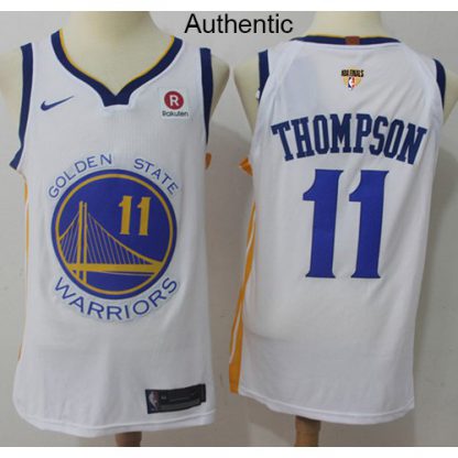 Nike Golden State Warriors #11 Klay Thompson White The Finals Patch The Finals Patch NBA Authentic Association Edition Jersey