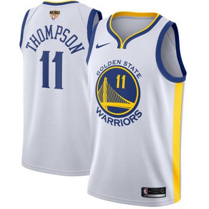 Nike Golden State Warriors #11 Klay Thompson White The Finals Patch NBA Swingman Association Edition Jersey