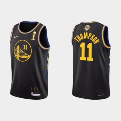 Golden State Golden State Warriors #11 Klay Thompson Men's Nike Black 2021-22 NBA Finals Champions Swingman Jersey