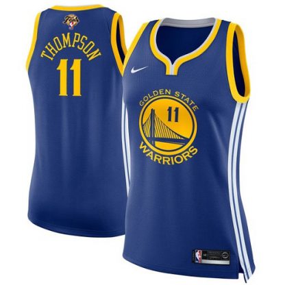 Nike Golden State Warriors #11 Klay Thompson Blue Women's 2022 NBA Finals Swingman Icon Edition Jersey