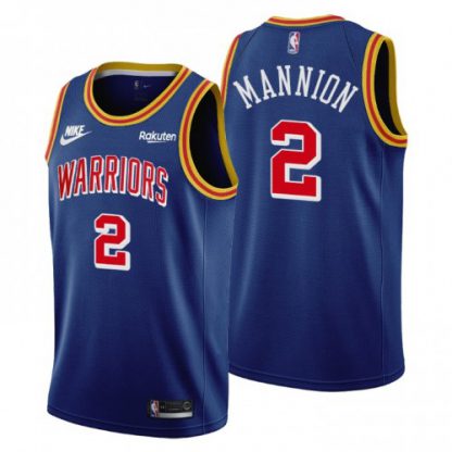 Golden State Golden State Warriors #2 Nico Mannion Youth Nike Releases Classic Edition NBA 75th Anniversary Jersey Blue