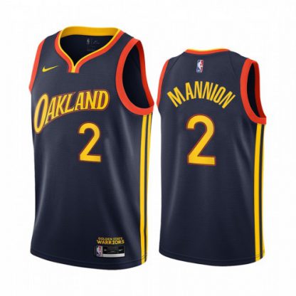 Nike Golden State Warriors #2 Nico Mannion Navy Women's NBA Swingman 2020-21 City Edition Jersey