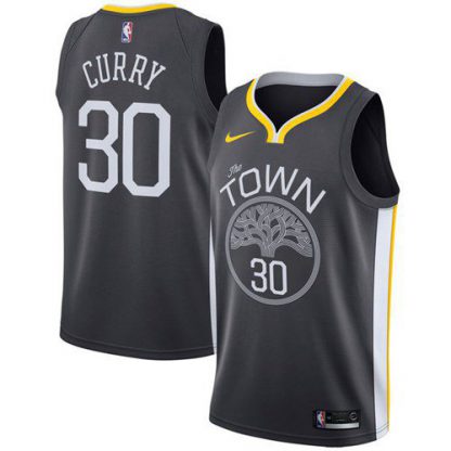 Nike Golden State Warriors #30 Stephen Curry Black Youth NBA Swingman Statement Edition Jersey