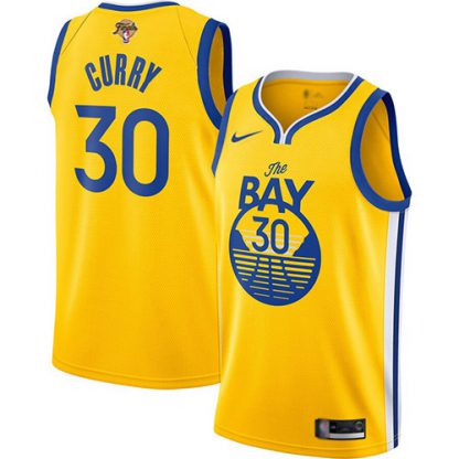 Nike Golden State Warriors #30 Stephen Curry Youth 2022 NBA Finals Youth Yellow The Bay City Edition Jersey